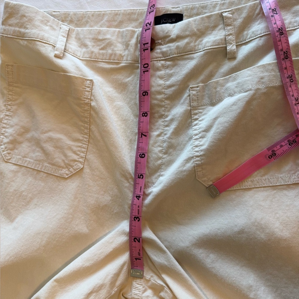 J.Crew Factory Women's Lizzie high-rise patch-pocket wide-leg pant Natural 31 - Picture 9 of 13